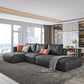 Glam Style Sectional Latex/down Upholstery Filled Faux Leather Sofa
