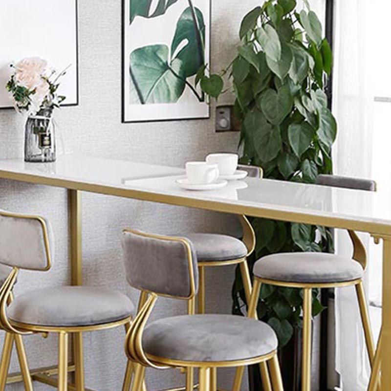 Glam Pub Height Dining Table Stone and White Bar Table for Living Room Clearhalo 'Bar Furniture' 'Bar Tables' 'bar_tables' 'furn' 'furn_bar_tables' 'Furniture' 'Kitchen & Dining Furniture' 1200x1200_4473c886-f29f-47b9-83fa-d04f2fd6c40e