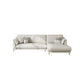 Sloped Arm Sofa with Chaise in White Sewn Pillow Back Faux Leather Sofa - 68.9" D