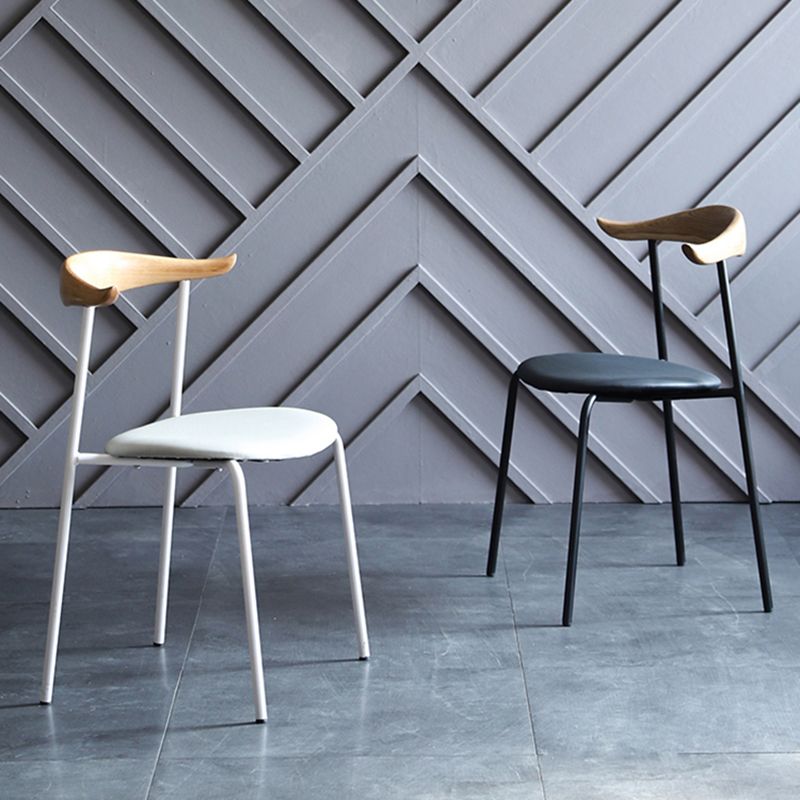 Modern Style Dining Chairs Armless Open Back Side Chairs with Metal Legs for Kitchen Clearhalo ' kitchen&dining_furn' 'Dining Chairs' 'Dining Tables & Seating' 'dining_chair' 'furn' 'furn_dining_chair' 'Furniture' 'furniture_dining_chair' 'Kitchen & Dining Furniture' 'kitchen' 1200x1200_4475bce3-c2a7-40cf-aaa1-d93467c02cf6