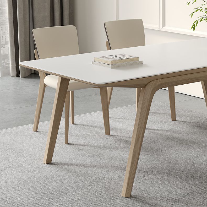 4フィートの白い石の上部長方形の現代的なダイニングテーブル