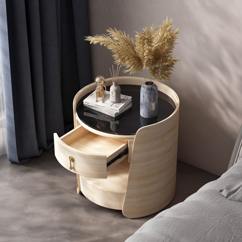 1 - Cassetto di accento contemporaneo comodino antico comodino da letto di stoccaggio aperto