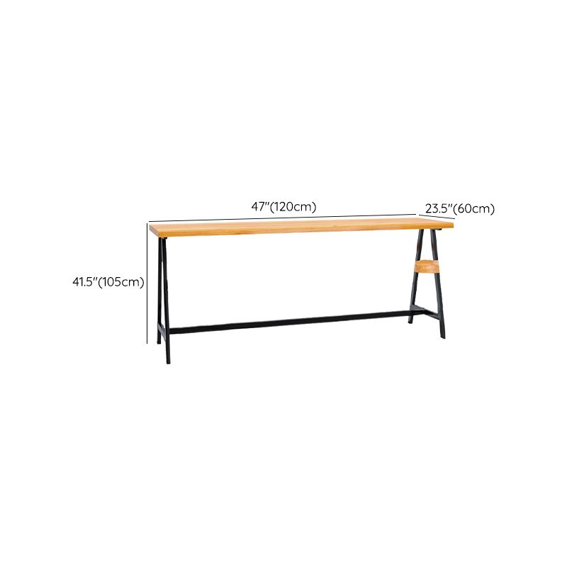 Modern Solid Wood Bar Table Brown Trestle Base Dining Table for Living Room Clearhalo 'Bar Furniture' 'Bar Tables' 'bar_tables' 'furn' 'furn_bar_tables' 'Furniture' 'Kitchen & Dining Furniture' 1200x1200_44781139-20ed-4b9e-a2a9-81f9ff677d36