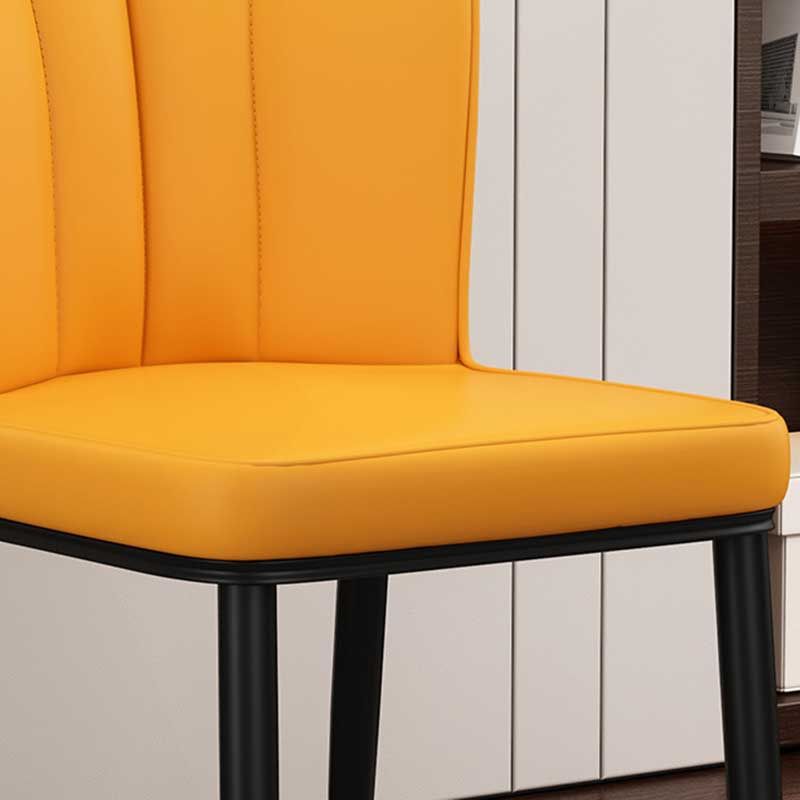 Modern Indoor Leather Parsons Chair 36"H Armless Dining Chair for Restaurant Clearhalo ' kitchen&dining_furn' 'Dining Chairs' 'Dining Tables & Seating' 'dining_chair' 'furn' 'furn_dining_chair' 'Furniture' 'furniture_dining_chair' 'Kitchen & Dining Furniture' 'kitchen' 1200x1200_4478762e-7a05-424d-b664-02f9b73f8277
