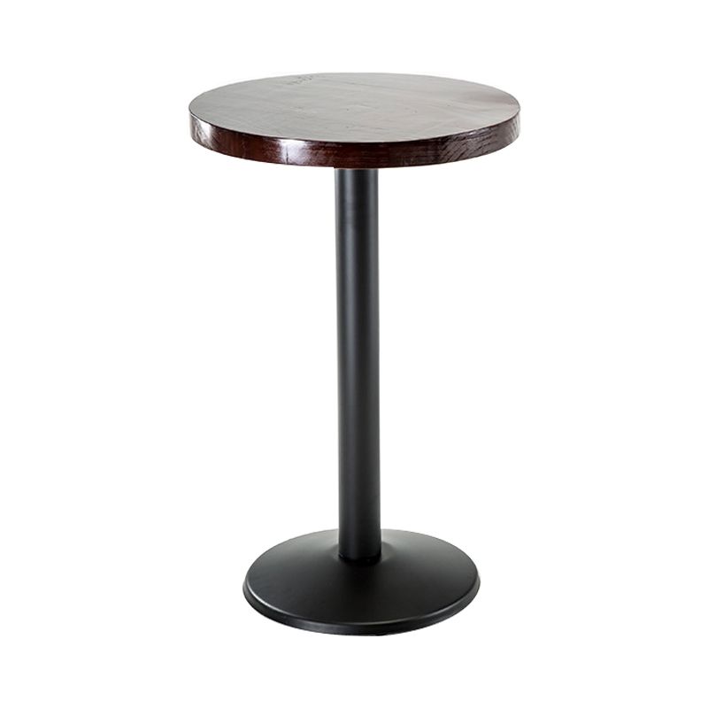 Industrial Round Wood Indoor Bar Dining Table Iron Single Pedestal Bistro Table Clearhalo 'Bar Furniture' 'Bar Tables' 'bar_tables' 'furn' 'furn_bar_tables' 'Furniture' 'furniture_bar_tables' 'Kitchen & Dining Furniture' 'kitchen&dining_furn' 'kitchen' 1200x1200_4478bc69-87df-4d61-a48e-79e742e4b437