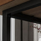 Mesa de comedor rectangular con base negra, mesa de madera industrial para cocina