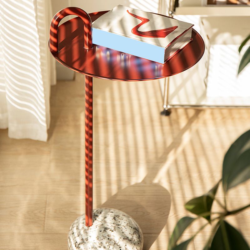 Modern Tray Top Side Table 27.8" Tall Metal Round Pedestal End Table Clearhalo 'Coffee & Accent Tables' 'End & Side Tables' 'end_side_tables' 'furn' 'furn_end_side_tables' 'Furniture' 'Living Room Furniture' 1200x1200_447963c8-3548-45e5-9e0b-b2e0e7c33932