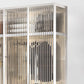 Contemporary Tempered Glass Wardrobe Armoire Freestanding Wardrobe with Shelves Clearhalo 'Armoires & Wardrobes' 'armoires_wardrobes' 'Bedroom Furniture' 'furn' 'furn_armoires_wardrobes' 'Furniture' 1200x1200_447a2169-41ab-4210-874c-de9a40886d13