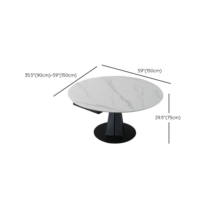 Modern Style Extendable Table Pedestal Dining Table for Kitchen Clearhalo 'Dining Tables & Seating' 'Dining Tables' 'dining_table' 'furn' 'furn_dining_table' 'Furniture' 'Kitchen & Dining Furniture' 1200x1200_447b6ce8-b6ee-42b7-acf8-37053d7e460d