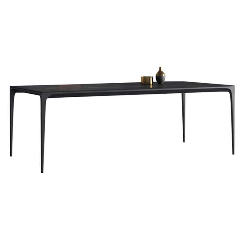 Sintered Stone Black Dining Table Modern Style 4 Legs Table for Dining Room Clearhalo ' dining_table' 'Dining Tables & Seating' 'Dining Tables' 'furn' 'furn_dining_table' 'Furniture' 'furniture_dining_table' 'Kitchen & Dining Furniture' 'kitchen&dining_furn' 'kitchen' 'kitchen_dining_table' 1200x1200_447c9a1d-4162-4d3f-adc6-30a7e6fa4e34