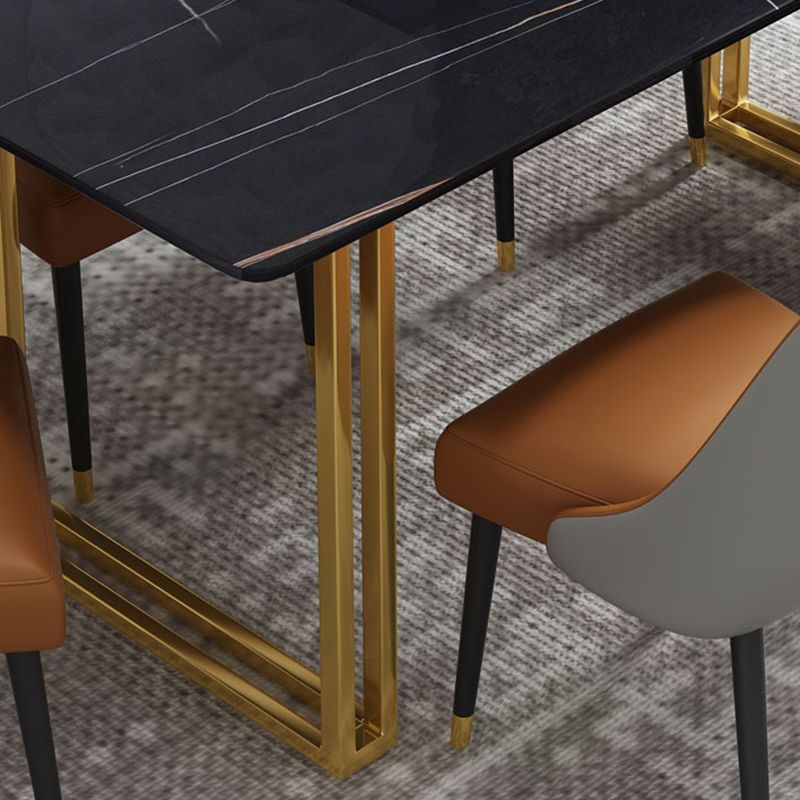 Modern wit en zwart in marmeren aanrechtrechte eettafel voor keuken