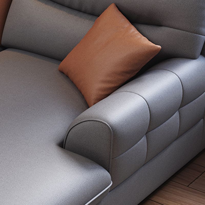 Modernism Faux Leather 3/4-seat Sectional Flared Arm Sectional