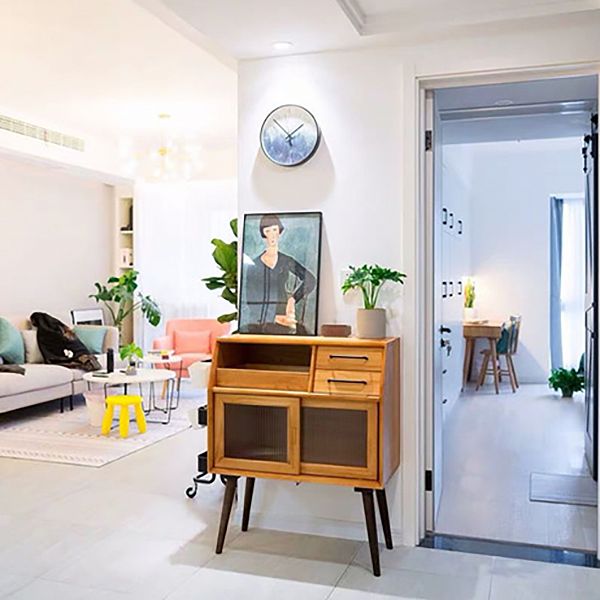 Stellino in legno in stile moderno Porte in vetro di altezza da 39 pollici per soggiorno per soggiorno