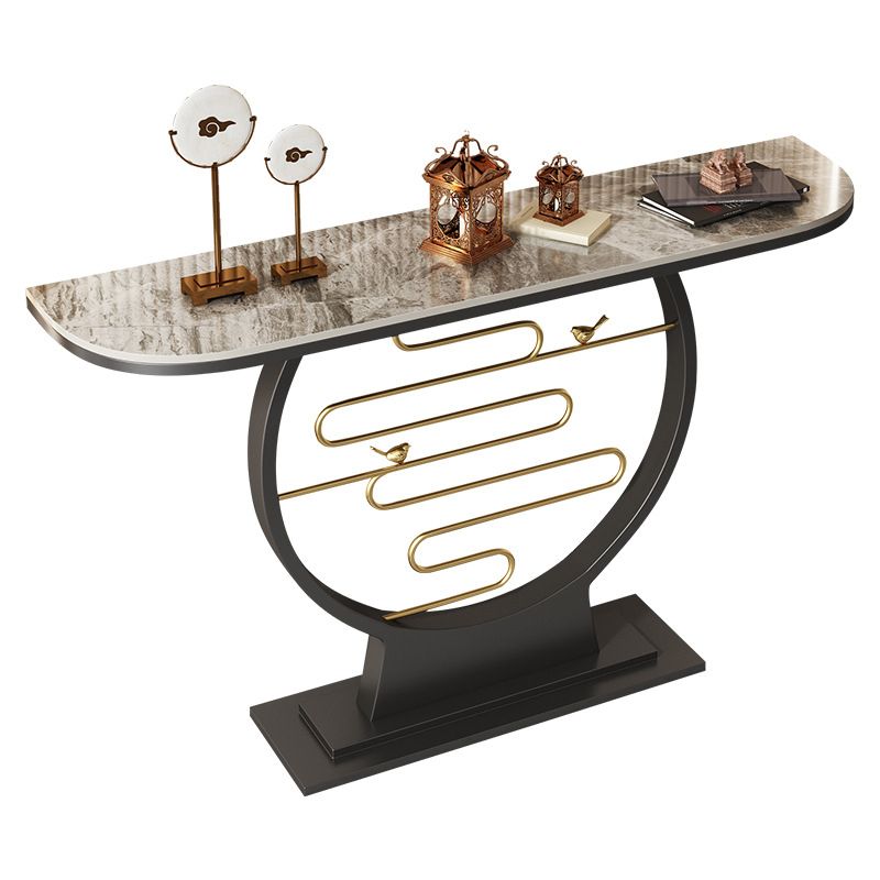 Glam Console Accent Table Antique Finish Sofa Console Table in Stone Clearhalo 'Console Tables' 'console_tables' 'Entry & Mudroom Furniture' 'furn' 'furn_console_tables' 'Furniture' 1200x1200_4483653b-0c91-4773-ada4-944448bb62f5