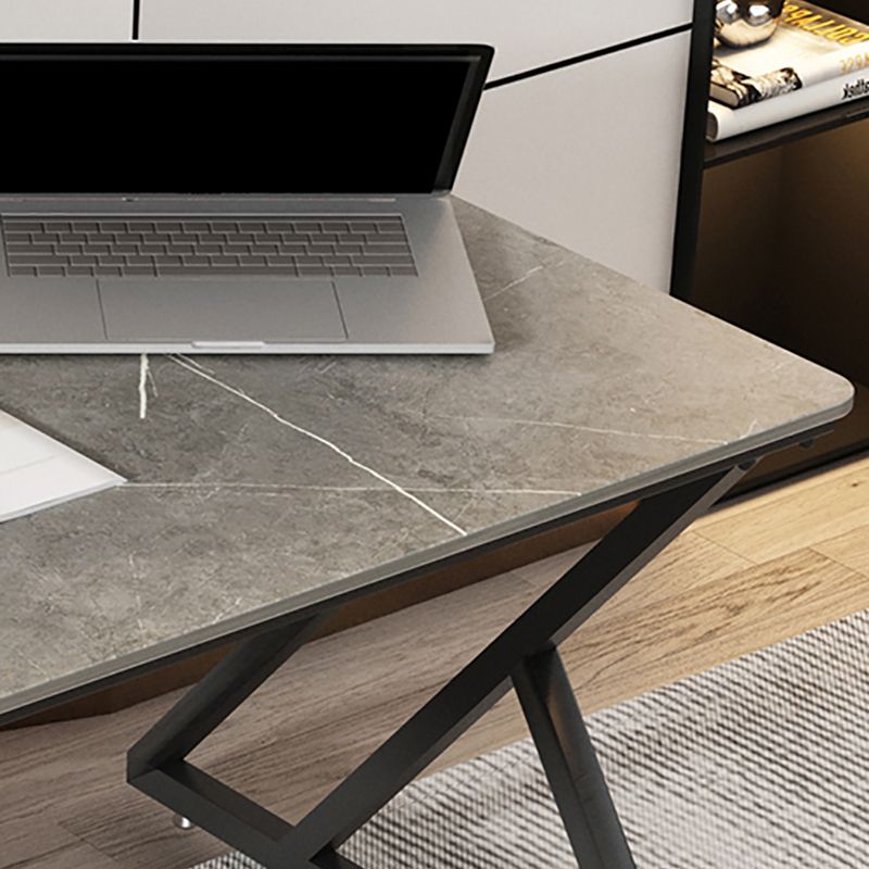 Industrial Rectangular Writing Desk Marble Office Desk with Metal Legs Clearhalo 'furn' 'furn_office_desk' 'Furniture' 'Office Desks' 'Office Furniture' 'office_desk' 1200x1200_44838ce7-ffe0-4ca3-98e0-34261d91d3fe