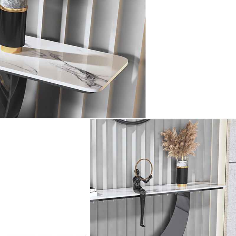 Console rettangolare di pietra Tabella 1-SHELF 31,5 "TABELLO DI ACCENTO ALTA