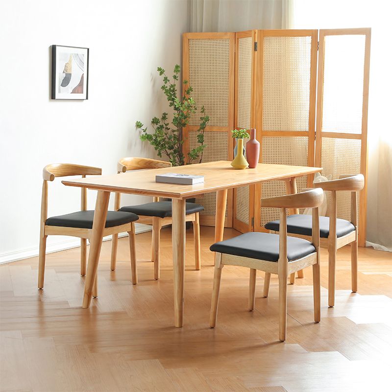 Solid Wood Dining Table Modern Brown Dining Table with 4 Legs Clearhalo 'Dining Tables & Seating' 'Dining Tables' 'dining_table' 'furn' 'furn_dining_table' 'Furniture' 'furniture_dining_table' 'Kitchen & Dining Furniture' 1200x1200_44851937-06fb-47a5-9a2a-d9784d97873b