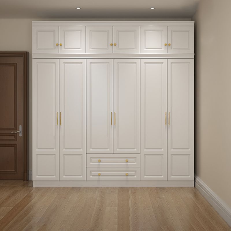 Hinged White Wardrobe Armoire Engineered Wood Wardrobe Closet Clearhalo 'Armoires & Wardrobes' 'armoires_wardrobes' 'Bedroom Furniture' 'furn' 'furn_armoires_wardrobes' 'Furniture' 1200x1200_44854855-1668-4ad1-8a35-2ffb359cada5