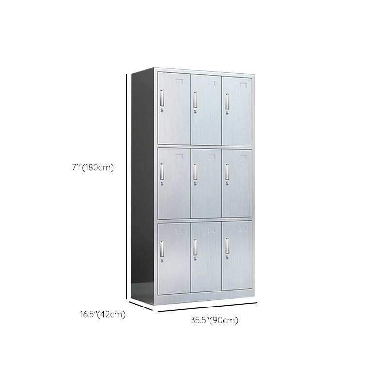 Modern Chrome Storage Cabinet for Bathroom Metal Cabinet with Hinged Doors Clearhalo 'Armoires & Wardrobes' 'armoires_wardrobes' 'Bedroom Furniture' 'furn' 'furn_armoires_wardrobes' 'Furniture' 1200x1200_4485521e-2560-4900-9b41-91bd8b0b9dce