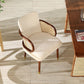 Traditional Style Dining Chair Upholstered Solid Wood Dining Armchair for Home