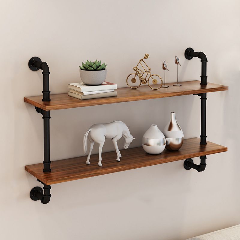 Brown Bookshelf Industrial Style Wall Mounted Bookcase for Home Office Clearhalo 'Bookcases' 'furn' 'furn_bookcases' 'Furniture' 'furniture_bookcases' 'Office Furniture' 1200x1200_44861458-e3a9-46d1-98e2-d2ee63352e63