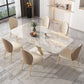 White Stone Dining Table Household Small Apartment Dining Furniture with Pedestal Base Clearhalo 'Dining Tables & Seating' 'Dining Tables' 'dining_table' 'furn' 'furn_dining_table' 'Furniture' 'furniture_dining_table' 'Kitchen & Dining Furniture' 'kitchen' 'kitchen_dining_table' 1200x1200_44867151-980b-45a0-8fc4-f7425b6fd24e