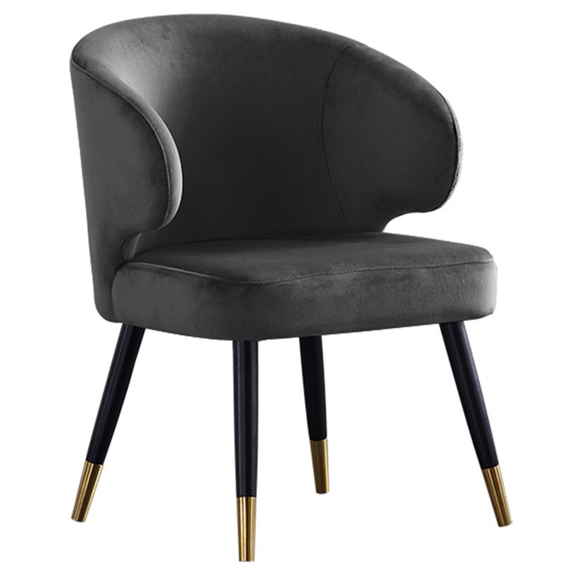 Scandinavian Style Velvet Dining Chairs Solid Back Upholstered Armless Chair (Set of 2) Clearhalo ' kitchen&dining_furn' 'Dining Chairs' 'Dining Tables & Seating' 'dining_chair' 'furn' 'furn_dining_chair' 'Furniture' 'furniture_dining_chair' 'Kitchen & Dining Furniture' 'kitchen' 1200x1200_4487ddd6-ef31-4fc6-b8b6-4cd1d5324604