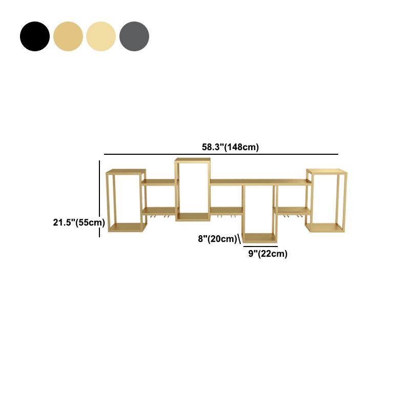 豪華なアイアンワインラックウォールマウントワイングラスステムウェアラックホルダー