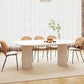 White Contemporary Dining Room Dinner Kitchen Table Double Pedestal Dinner Table
