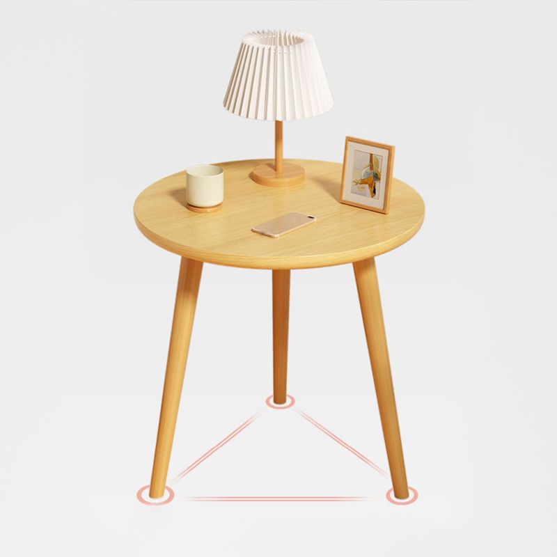 Ronde moderne nachtkastimitatie hout open opslag nachttafel met benen