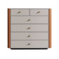 Commode contemporaine en pierre de 15,6 pouces de largeur avec 6 tiroirs