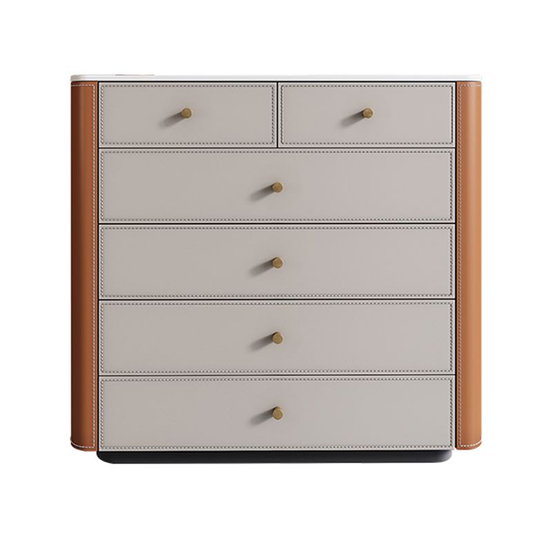Commode contemporaine en pierre de 15,6 pouces de largeur avec 6 tiroirs