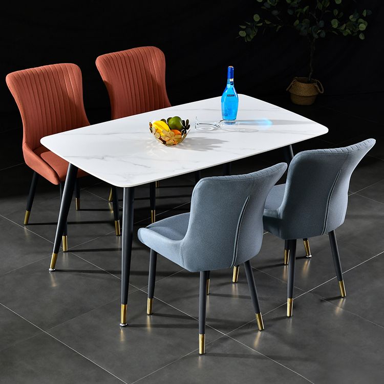 Contemporary Metal Dining Room Chairs Upholstered Side Arm Chairs for Home Use Clearhalo ' kitchen&dining_furn' 'Dining Chairs' 'Dining Tables & Seating' 'dining_chair' 'furn' 'furn_dining_chair' 'Furniture' 'furniture_dining_chair' 'Kitchen & Dining Furniture' 'kitchen' 1200x1200_448bef67-08f4-4135-a5c4-b3b93aaaafd4