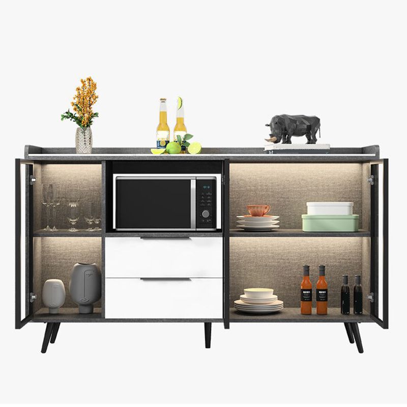 Rettangolo di archiviazione credenza mobile da cucina moderna con cassetti e porte senza lampada