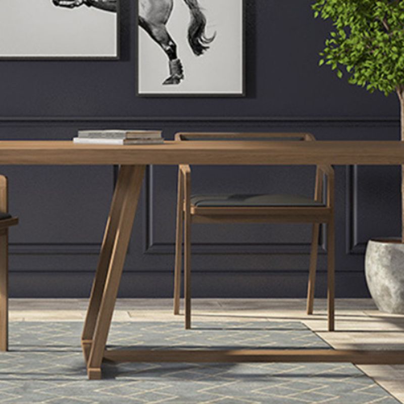 Industrial 1/5/7 Pieces Dining Set Rectangle Pine Wood Dining Table Set for Cafe Clearhalo 'Dining Room Sets' 'Dining Tables & Seating' 'dining_room_set' 'furn' 'furn_dining_room_set' 'Furniture' 'Kitchen & Dining Furniture' 1200x1200_448d30dc-6ab3-4973-abe5-c31125acb12b