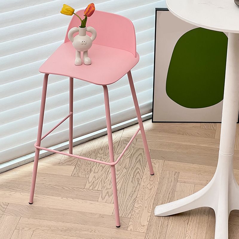 Scandinavia Style Bar-stool Iron Legs with Footrest PP Rectangle Seat for Kitchen Bar Clearhalo 'Bar Furniture' 'Bar Stools' 'bar_stools' 'furn' 'furn_bar_stools' 'furniture_bar_stools' 'Kitchen & Dining Furniture' 'kitchen&dining_furn' 'kitchen' 'kitchen_furn' Furniture' 1200x1200_448d5ce5-a0ee-4be6-9f51-f93146105046