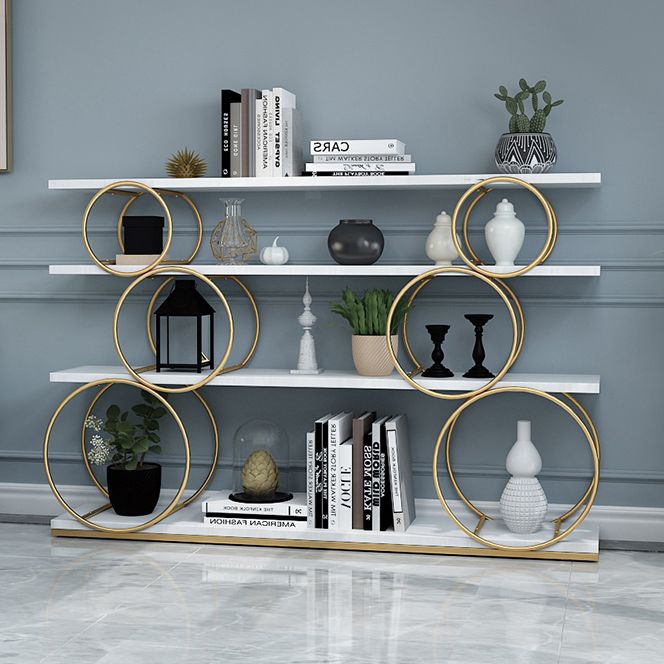 11.81"W Bookshelf Glam Style Open Back Bookcase for Office Study Room Home Clearhalo 'Bookcases' 'furn' 'furn_bookcases' 'Furniture' 'furniture_bookcases' 'kitchen' 'kitchen_bookcases' 'Living Room Furniture' 'Office Furniture' 1200x1200_448e543e-ea56-4679-b0fe-16136d33b2c6