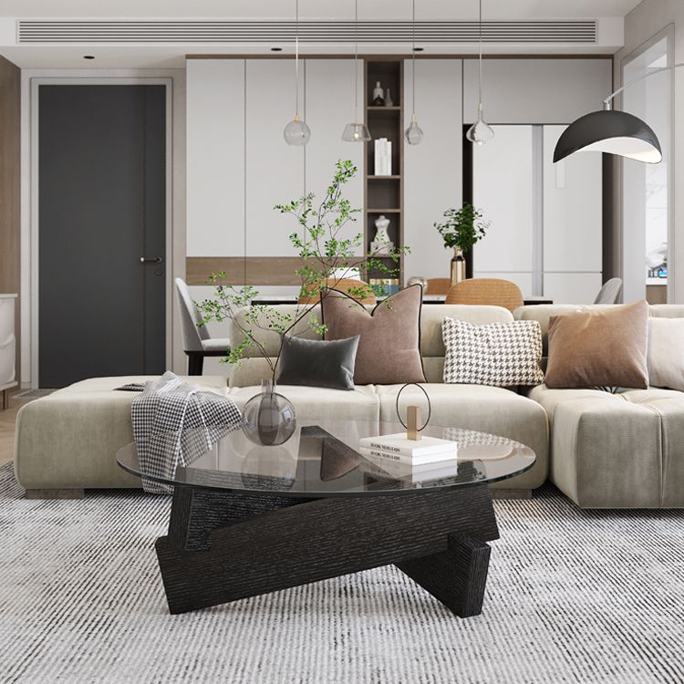 Contemporary Cross Legs Coffee Table 1 Single Wood Cocktail Table Clearhalo 'Coffee & Accent Tables' 'Coffee Tables' 'coffee_tables' 'furn' 'furn_coffee_tables' 'Furniture' 'furniture_coffee_tables' 'Living Room Furniture' 1200x1200_448ec145-1a56-4536-a2f9-e0746a188cf6