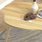 Modern Wooden Free Form Coffee Table with 4 Natural Wooden Legs