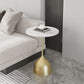 Contemporary Side Table Metal Pedestal Tray Top End Table for Living Room