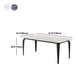 Table de salle à manger noire à 4 pieds Table de dinette industrielle rectangulaire avec dessus en pierre
