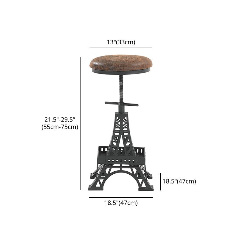 Industrial Black Iron Counter Stools Backless Indoor Bar Stool with Round Seat Clearhalo 'Bar Furniture' 'Bar Stools' 'bar_stools' 'furniture_bar_stools' 'Kitchen & Dining Furniture' 'kitchen&dining_furn' 'kitchen' 'kitchen_furn' Furniture' 1200x1200_44920889-ac2b-4fda-8349-184813a82c30