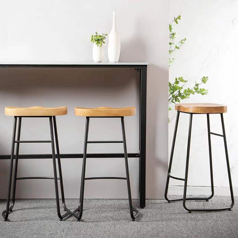 Industrial Style Bar-stool with Sled Round Saddle Seat Counter Stool for Kitchen Clearhalo 'Bar Furniture' 'Bar Stools' 'bar_stools' 'furn' 'furn_bar_stools' 'furniture_bar_stools' 'Kitchen & Dining Furniture' 'kitchen&dining_furn' 'kitchen' 'kitchen_furn' Furniture' 1200x1200_44939635-0e9f-4913-a241-38e63d146cda
