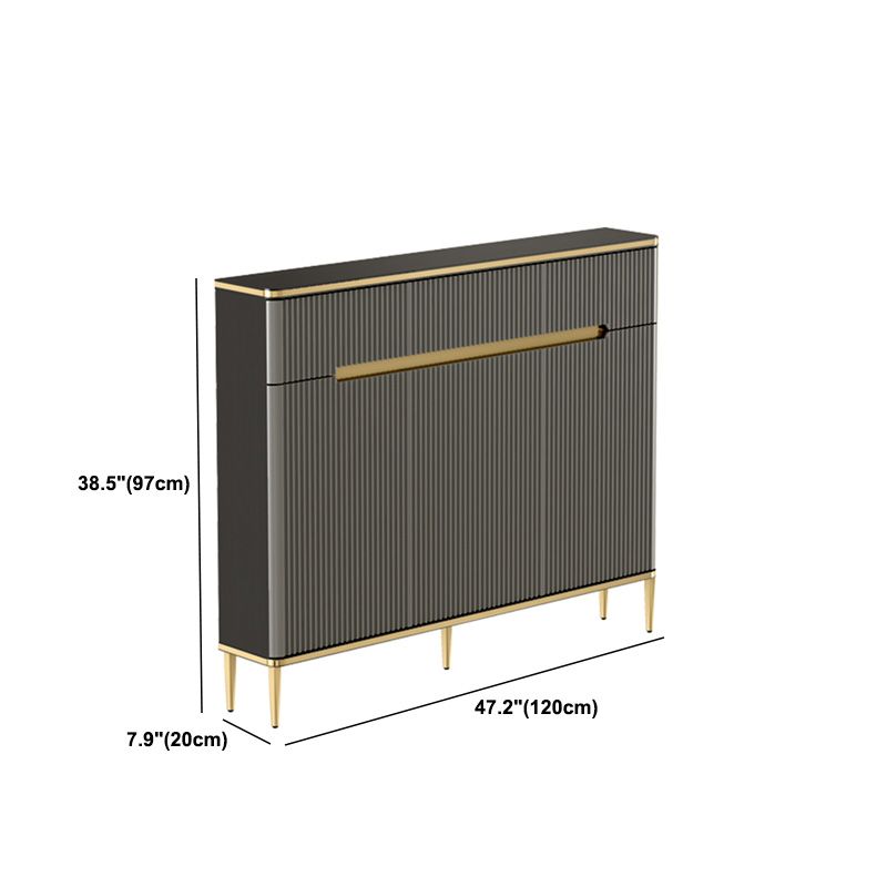 Glam Dark Gray Credenza Sintered Stone Top Sideboard Cabinet for Dining Room Clearhalo 'buffet_sideboard' 'Buffets & Sideboards' 'furn' 'furn_buffet_sideboard' 'Furniture' 'Kitchen & Dining Furniture' 1200x1200_4494ad15-1f64-4bff-8716-c7c0f26f7751