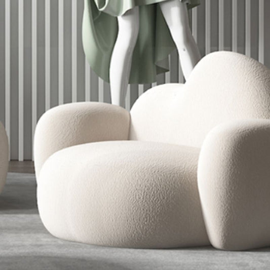 Witte wol gebogen achterbank modern 34,65 "H vierkante arm zitplaatsen