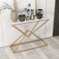 11.8" W Modern Console Accent Table Antique Finish Sofa Console Table in Marble Clearhalo 'Console Tables' 'console_tables' 'Entry & Mudroom Furniture' 'furn' 'furn_console_tables' 'Furniture' 1200x1200_4497e53a-9495-41e6-a530-74561465ba15