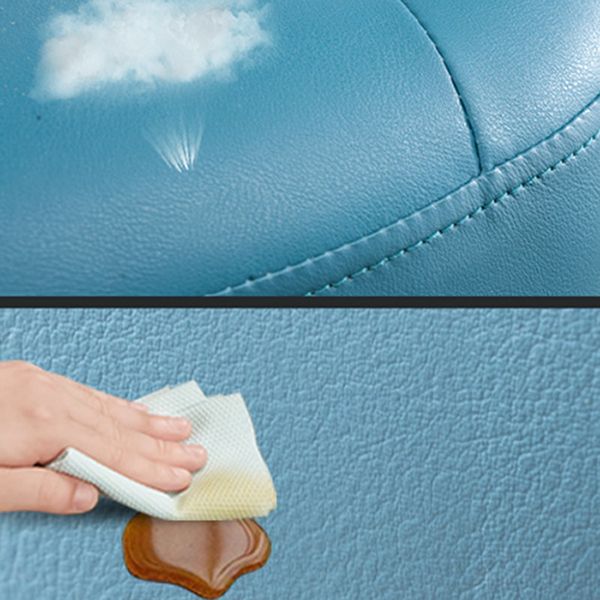 Simplicidad Pure Color Otomano Otomano Faux Faux Cuero Round Pouf Otoman