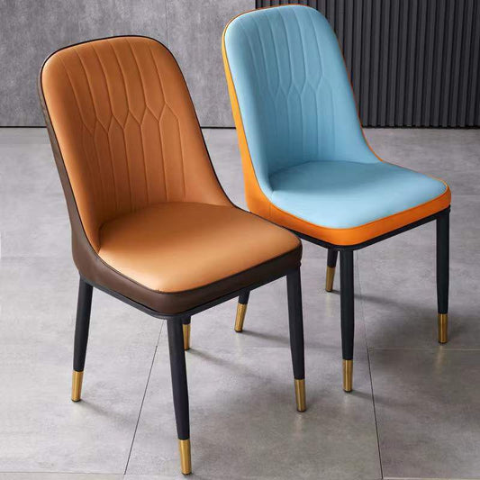 Sedia da sala da pranzo in pelle glam sedia parsons in finitura opaca per ufficio