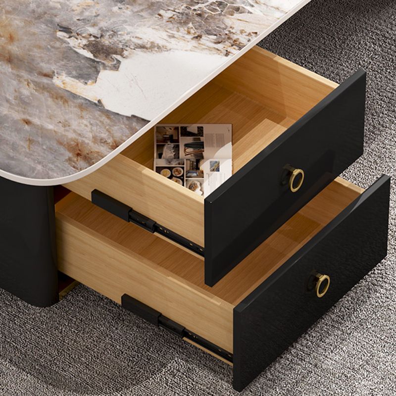 Modern Rectangular Slate Sled Coffee Table with Storage White Cocktail Table Clearhalo 'Coffee & Accent Tables' 'Coffee Tables' 'coffee_tables' 'furn' 'furn_coffee_tables' 'Furniture' 'furniture_coffee_tables' 'Living Room Furniture' 1200x1200_4499a13d-731b-4193-8f6f-f0d296a6aa81