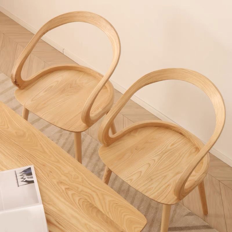 Sedia a braccio tradizionale aperta sedia da pranzo in legno per cucina